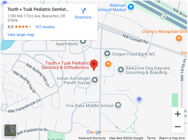 Tooth and Tusk Pediatric Dentistry Map